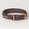 XX-Small Camelot Padded Decorated Genuine Leather Studded Dog Collar; Fits 8" - 10" Neck Size
