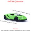 Alloy Collectible Green Lambo Toy Cars Model Pull Back Vehicles Diecast with Light & Sound