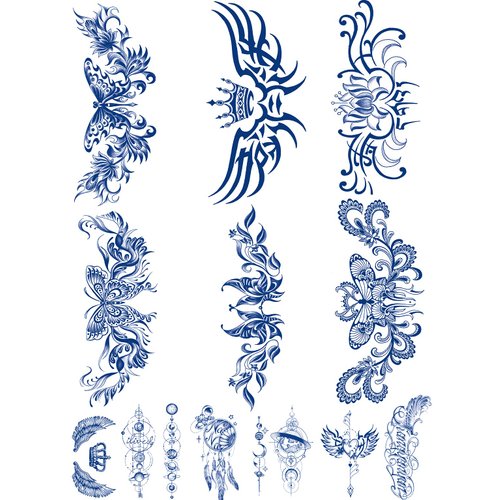 PADOUN Realistic Waterproof Semi-Permanent Tattoos for Women - 12 Sheets of Long-Lasting Underboob, Chest, and Waist Tattoo Stickers Featuring Sexy Flower Designs, Perfect for Parties and Events