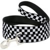 Dog Leash Checker Black White 4 Feet Long 1.5 Inch Wide