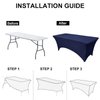 OutdoorLines Fitted Tablecloths Navy Table Clothes for 4 Foot Rectangle Table - Elastic Spandex Massage Bed Table Cover, Stretch Wrinkle Free Table Covers for Party, Wedding, Birthday, Banquet, Vendor