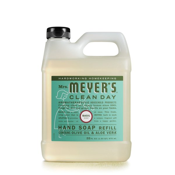 Mrs. Meyer's Clean Day Liquid Hand Soap Refill Bottle, Basil, 33 Fl oz (Pack of 1)