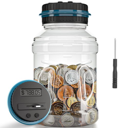 Lefree Piggy Bank, Counting Coin Bank, Digital Piggy Bank for Boys Kids,Money Saving Jar,Best Gift for Child,Designed for All US Coins