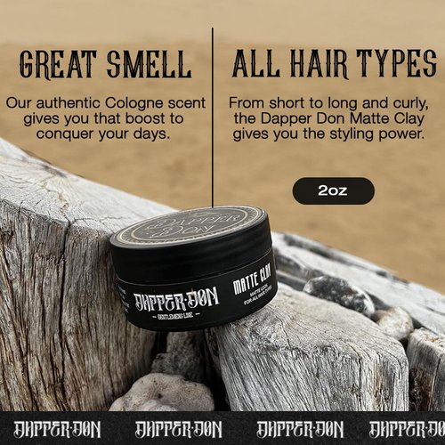 Dapper Don Matte Finish Sculpting Clay - Premium Hair Styling Clay for Added Thickness, Texture & Strong Flexible Hold, Non-Greasy, Suitable for All Hair Types