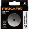 Fiskars 45mm Titanium Rotary Blades (2 Pack) - Rotary Cutter Blade Replacement - Crafts, Sewing, and Quilting Projects - Grey