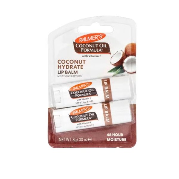 Palmer's Coconut Oil Formula Lip Balm Duo (2 x 4g), All-Day Moisturization, Hydrates Dry, Cracked Lips