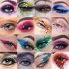 evpct 24 Colors Glitter Sparkle Eyeshadow Makeup Palette Pallets For Women, Colorful Eye shadow Pressed Powder Black White Pink Green Blue Shimmer Eyeshadow Glue Gel sombras de ojos profesional 02#