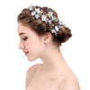 Beaupretty Wedding Hair Comb Rhinestone Flower Clip Headdress Crystal Bridal Hair Accessories (Blue)