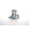 Generic Small mini silver metal clear blue moon crystal hair claw clip
