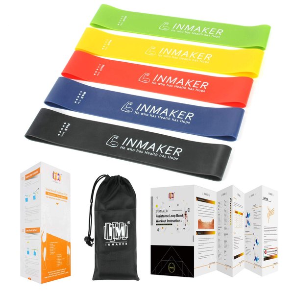 INMAKER Workout Bands Resistance for Women, Leg Bands for Working Out, Resistant Exercise Bands for Butt and Legs