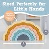Ripple Rainbow Stacker - Building Blocks for Babies & Toddlers - BPA Free Soft Silicone - Easy to Clean - Baby Teether Toy - Educational Sorting & Stacking Montessori Toy (Boho)