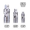 3PCS Universal Joint Socket Set, Chrome Vanadium Steel Swivel Socket Adapter Set, 1/4IN, 3/8IN, 1/2IN Drive Universal Joint Set