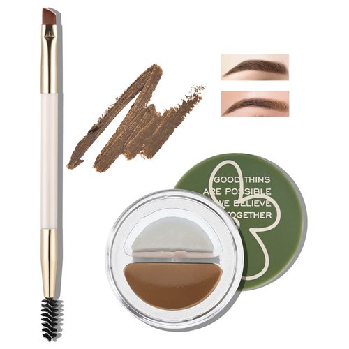 Boobeen 2-in-1 Eyeliner Eyebrow Cream, Highly Pigmented Gel Eye Brow Liner with Brush, Create Long Lasting Eye Makeup, Waterproof&Smudge-proof