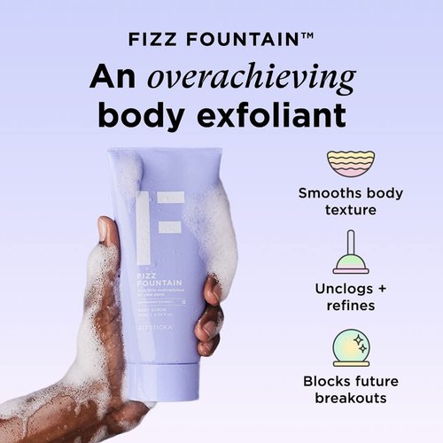 ZitSticka FIZZ FOUNTAIN AHA/BHA Body Scrub Exfoliant, Built for Acne-Prone Skin, Delivering Clearer Pores, Cleaner Skin and Future Clarity