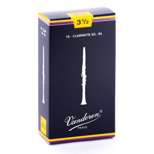Vandoren Traditional Bb Clarinet Reeds Strength 3.5 Box of 10 (Strength 3.5 Box of 10)