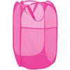 Deluxe Strong Mesh Pop up Laundry Hamper Basket with Side Pocket for Laundry Room, Bathroom, Kids Room, College Dorm or Travel Blush