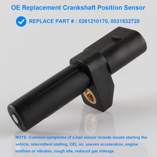 Crankshaft Position Sensor, Crank Sensor Replaces 0261210170, 0031532728, 0031532828 Compatible with Mercedes Benz C230, CLK320, CLK430, E320, E500, E55, ML320, ML350, ML500, SL500, SLK230 and More