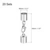 uxcell 20Sets 8mm Leather Cord End Caps with Lobster Claw Clasps, Barrel Terminators for DIY Making Leather Bracelets, Silver Tone