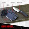 Survival Knife | Bushcraft Neck Knife Men's Gift Set Fixed Blade Kydex Sheath & Ferro Rod - Full Tang EDC D2 Blade - Nonslip Handle - Great For Camping Trekking