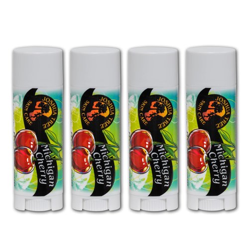 Joshua Tree Organic Lip Balm: 25 Flavor Varieties Made with Beeswax (4-pack, Michigan Cherry)