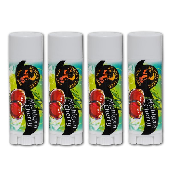 Joshua Tree Organic Lip Balm: 25 Flavor Varieties Made with Beeswax (4-pack, Michigan Cherry)