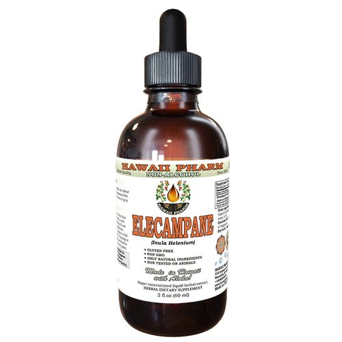 Hawaii Pharm Elecampane Alcohol-Free Liquid Extract, Organic Elecampane (Inula Helenium) Dried Root Glycerite Natural Herbal Supplement 2 oz