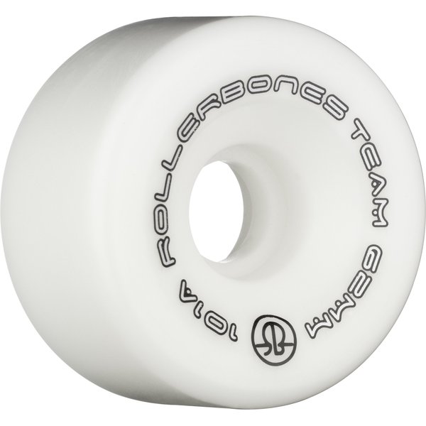 Rollerbones Team Logo 101A Recreational Roller Skate Wheels (Set of 8), White, 57mm