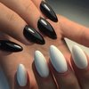 GLAMERMAID Thermo Press on Nails Short Almond, Dark Green Blue Glitter Oval Short Fake Nails Galaxy, Handmade Glossy Soft Nail Gel Glue on Nails Medium, Stiletto False Nail Kit Stick on Nail for Women