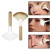 4 Pack Fan Brushes Soft Bristle Face Highlighting Blush Brush with Long and Short Handle Facial Applicator Brushes Face Makeup Tools for Loose Powder Highlighting Blush