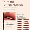 MAEPEOR Matte Lip Liner 12 PCS Nude Brown Series Highly Pigmented and Smoothly Velvet Lipliner Pencil Set Long Lasting and Waterproof Durable Lip Liners (12PCS-4)