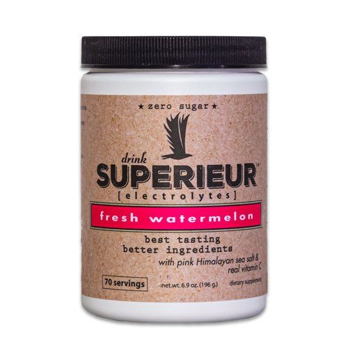 Superieur Electrolytes – Plant Based Electrolyte Supplement w/Sea Minerals for Hydration & Recovery – Keto Friendly, Non-GMO, Zero Sugar, Vegan Healthy Sports Drink Powder – Watermelon (70 Servings)
