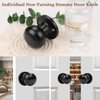 Probrico (6 Pack Classic Closet Door Knobs Dummy Door Knob, Individual Non-Turning Dummy Door Knob Single Side, Black Interior Door Knobs, Easy Installation