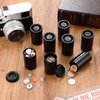 Wenqik 50 Pieces 35mm Film Canisters with Caps Plastic Film Canister Holder Empty Film Containers with Lids Camera Reel Containers for Beads Fish Hook Small Accessories Storage and Geocaching (Black)