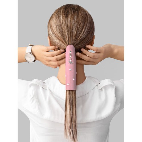 Otuuz 4 Pcs Leather Hair Wrap Motorcycle Ponytail Hair Wrap Hair Ties for Woman PU Hair Wrap Thick Ponytail Holder Braided Helmet Hair Accessories for Women(6 Inch,Black, Brown, Red, Pink)