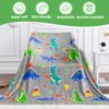 Dinosaur Toys for Ages 2-4 - Dinosaur Gifts for Kids 5-7, Dino Blanket Boys 8-13 Present Birthday Christmas, Flannel Throw Blanket Glow in The Dark, Valentine's Day Easter Teen Kid 3-5 Child Gift