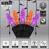Wintergreen Lighting Halloween Icicle Lights, 70 Purple and Orange Mini LED Lights on Black Wire, 7 ft Fun House Halloween Decorations Party Lights (70 Icicle Lights)