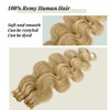 16" Tape in Hair Extensions Remy Hair Platinum Blonde 20pcs/30grams Seamless SKin Weft Tape ins Blond Human Hair Extensions for Women, 613