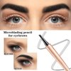BowJian Black Eyebrow Pencil Waterproof Eyebrow Tint Pen 4 Tip Microblade Brow Pen Long Lasting Microblade Eyebrow Pen Natural Brow Pencil Eyebrow Makeup Microblading Pen Eyebrow Tattoo Brow Pen#Black