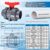 1 1/2" UPVC Full Flow Ball Valve Double True Union Ball Valve with Full Port Socket Slip Water Shut-Off Valve, EPDM o-Rings, And Reversible PTFE Seats for Swimming Pool, Irrigation(1, 1 1/2")