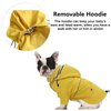 Morezi Dog Zip Up Dog Raincoat with Reflective Buttons Water Resistant Adjustable Drawstring, Removable Hood, Stylish Dog Raincoats with Legs - Size XS to XXL Available Yellow Small