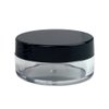 Beauticom 40pcs 10 Gram (0.35 oz) Plastic Pot Jars – BPA Free Clear Round Acrylic Container for Travel, Cosmetic, Makeup, Bead, Sample, Lip Balm, Candy, Herbs, Eye Shadow 10g/10ml (Black Lid)