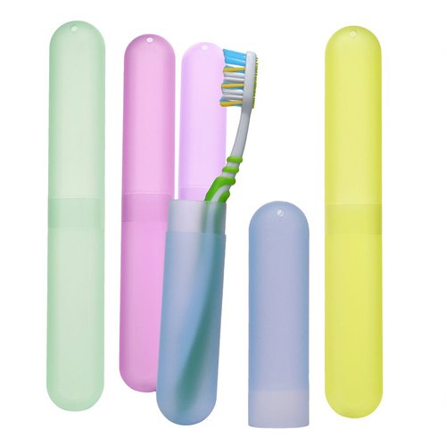 Pack of 10 Assort Color Plastic Toothbrush Case/Holder for Travel Use