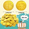 Charniol 200 Pcs Pirate Gold Coins Plastic Gold Treasure Coins Pirate Coins Fake Gold Coins Decorations for Favor Party