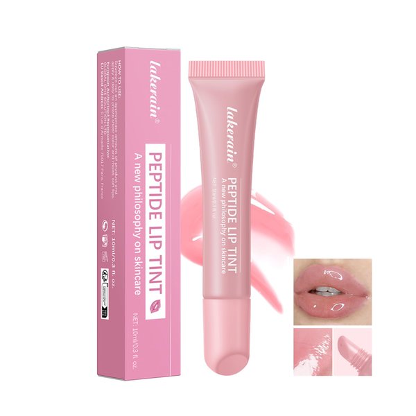 DLZZRS Peptide Lip Tint, Juicy Peptide Lip Balm, 2-In-1 Lip Gloss & Lip Balm, Infused With Vitamin E & Peptides, Hydrating & Plumping Lip Balm, Jelly Peptide Lip Oil, #3 Rich Brown