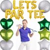 46 Pieces Let's Partee Golf Party Decorations Boys Men Party Balloons Decoration Let's Par-tee Golf Balloons Sport Themed Party Supplies Yellow Green Balloons for Birthday Baby Shower Retirement Party
