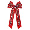 Boderier Christmas Hair Bows for Women Girls JOLLY Hair Bows Clip Crystal Jeweled Ribbon Bows Christmas Outfits Hair Accessories Party Favors Gifts JOLLY-Red Grid