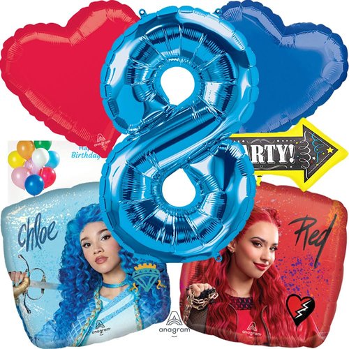 Anagram International Stunning 8th Balloon Bouquet Party Supplies Accessory, Muticolor Birthday Decorations Perfect for Descendant 4 Pocket Watch Chloe & Red Theme Event Officially Licensed by Anagram