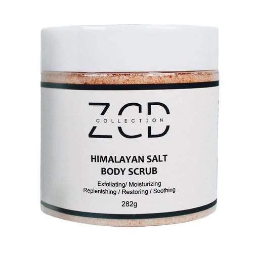 Dry Himalayan Salt Body Scrub | Rose | 282g | All Natural Ingredients Sweet Almond Oil, Grape Seed Oil, Jojoba Oil, Vitamin E, Aloe Vera | Exfoliating Moisturizing Replenishing Restoring Soothing