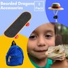 TTMIMIK 3 Pack Bearded Dragons Accessories Toy Lizard Backpack Adjustable Hat and Mini Skateboard Fit for Lizard Bearded Dragons Hamster Parrot Little Turtle Reptiles Small Animals