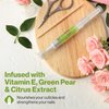 Nail Art Cuticle Protector Pen - Nail Tool for Nail Art and Nail Growth - Manicure & Pedicure Treatment for Brittle, Breaking Nails (Green Pear & Citrus - 1 Pack)